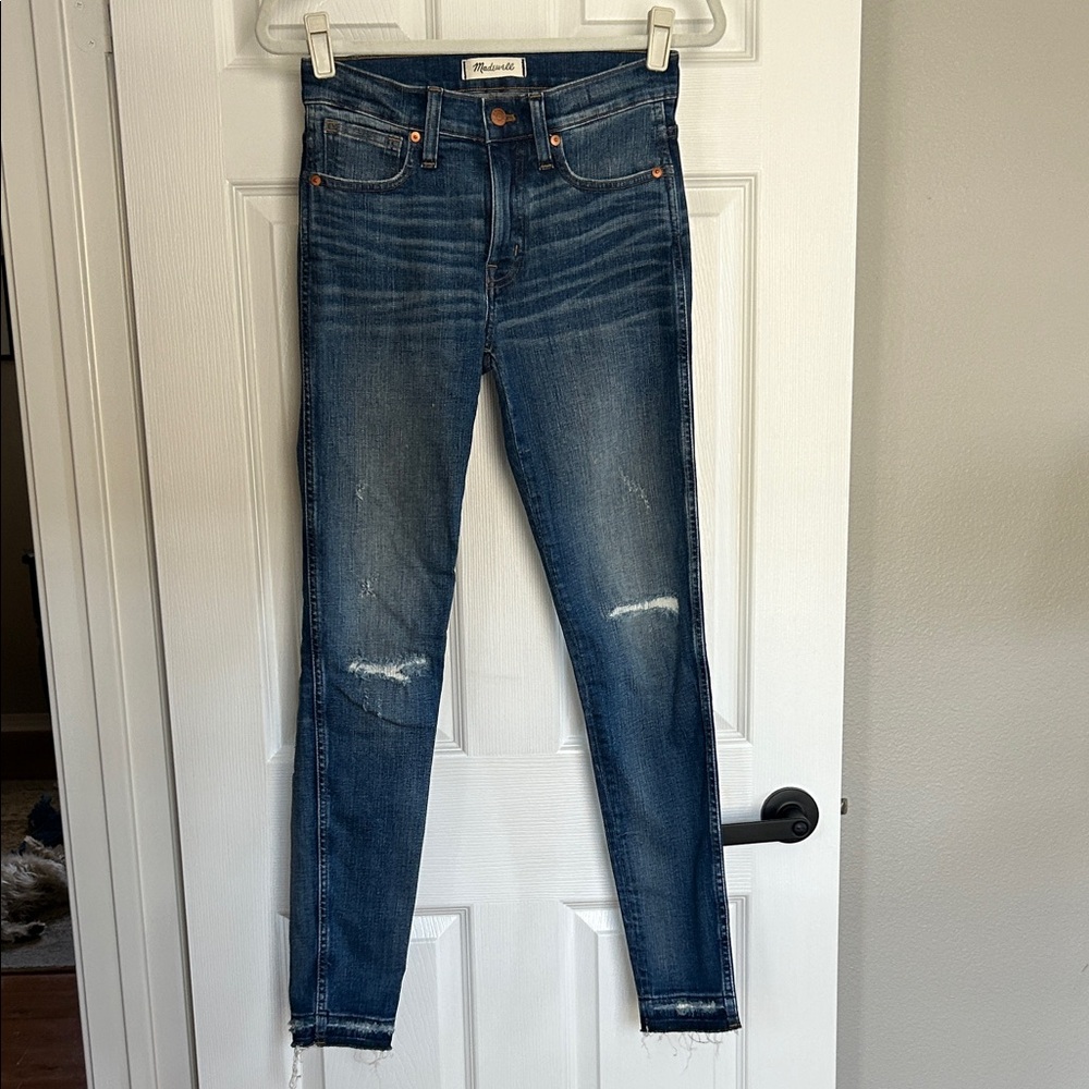 Madewell Distressed Blue Skinny Jeans Tall